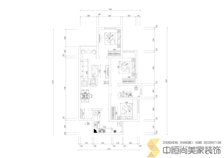 西安,西安家裝,西安家裝設計,西安小戶型設計公司,裝修案例華融二十四城效果圖